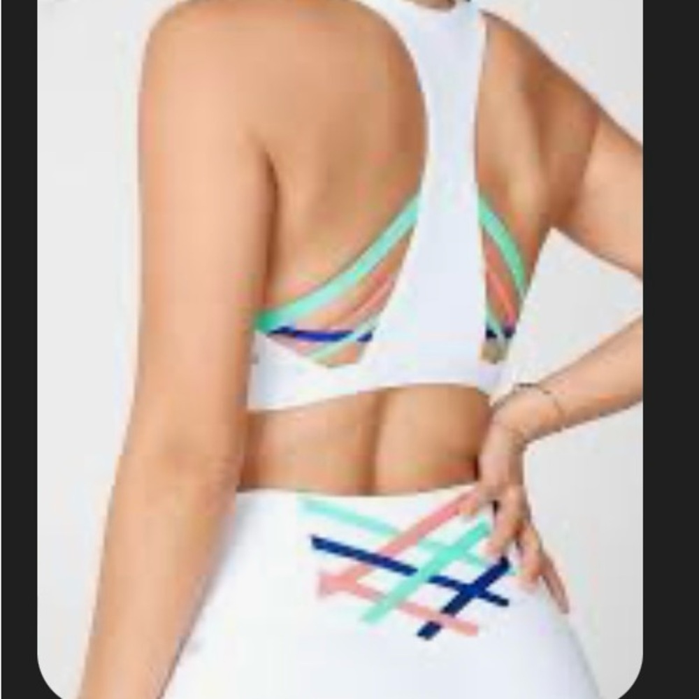 Fabletics set bundle 3 piece Bra is size L, bra top is  L & pants are size M.